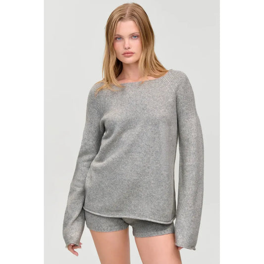 Beau Oversized Brushed Knit Sweater - Fog