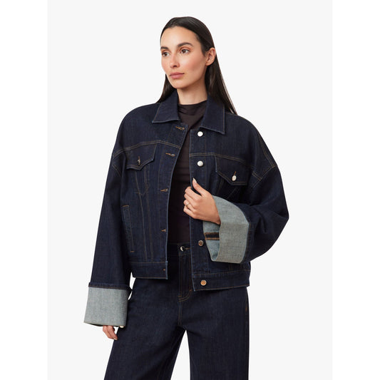 Cuffed Denim Trucker Jacket