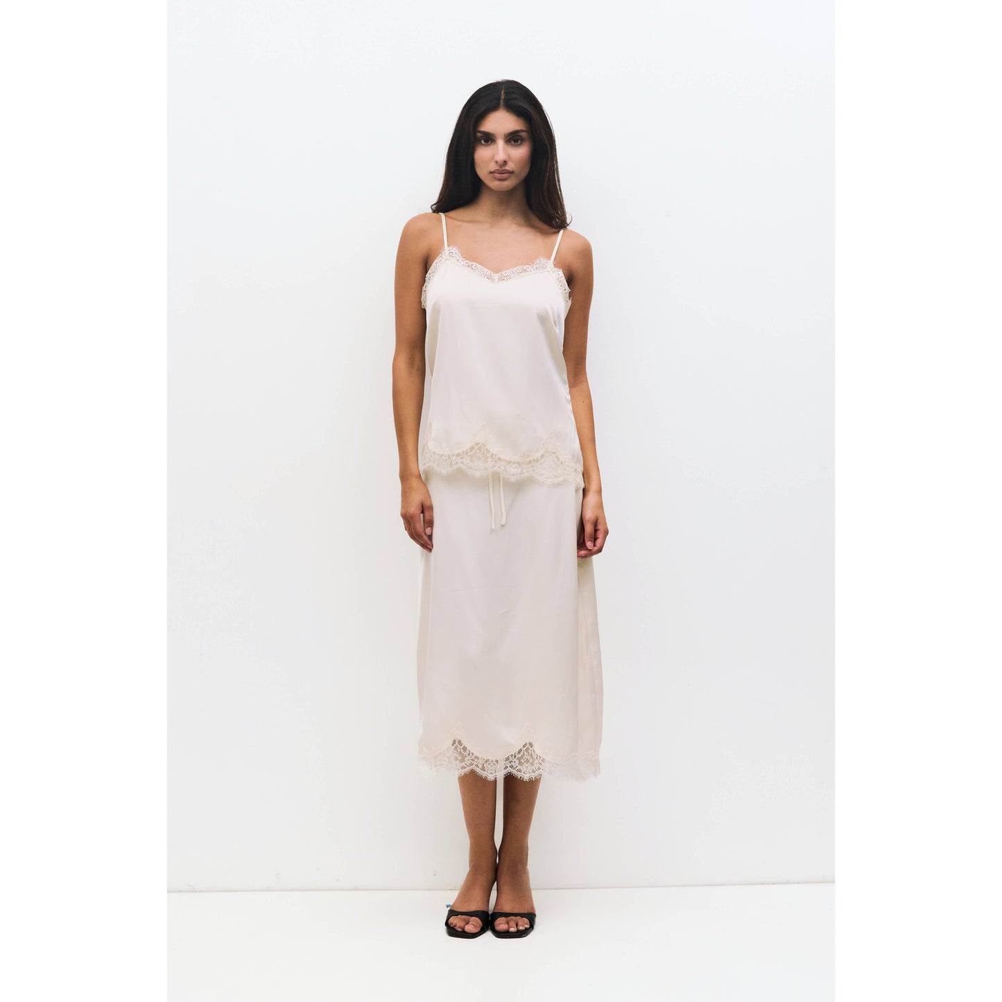 The Gabrielle Satin Lace Top