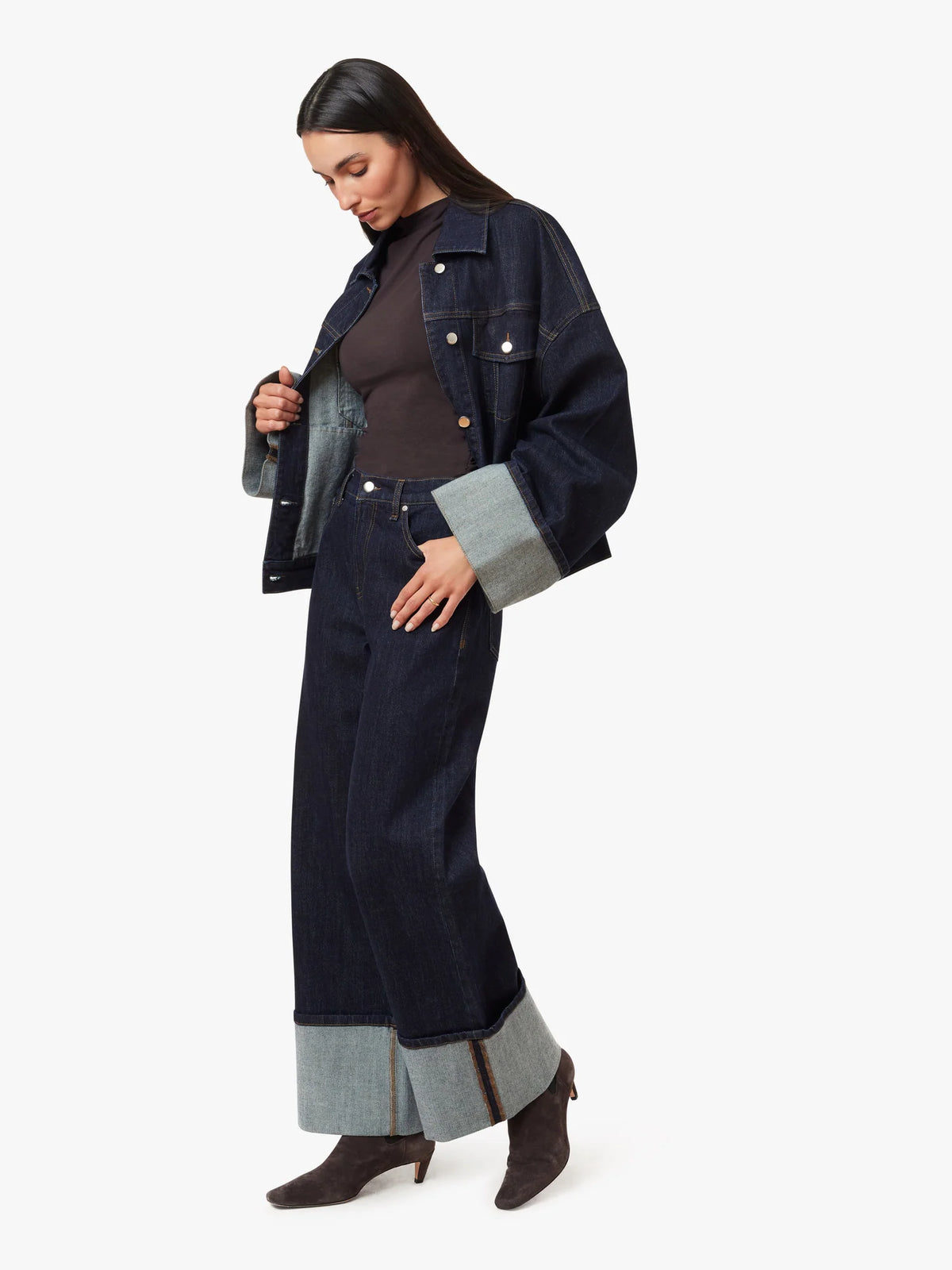 Camryn Cuffed Straight Crop Jeans