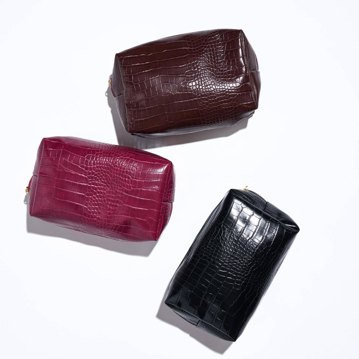 Croc Chic Cosmetic & Travel Organizer Pouch: Red