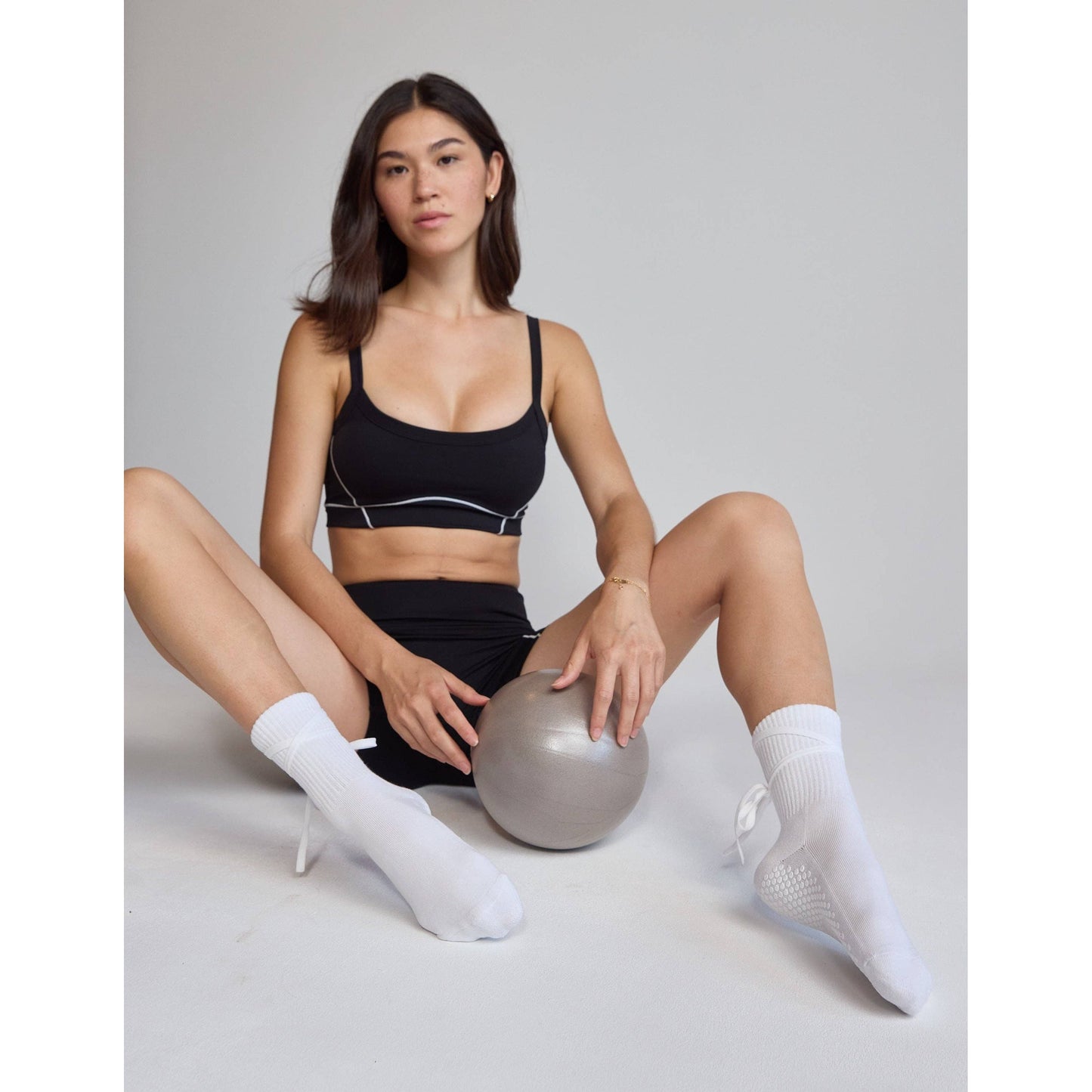 The Nina Grip Sock: White
