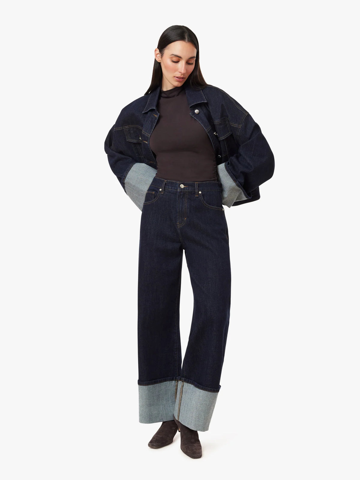 Camryn Cuffed Straight Crop Jeans