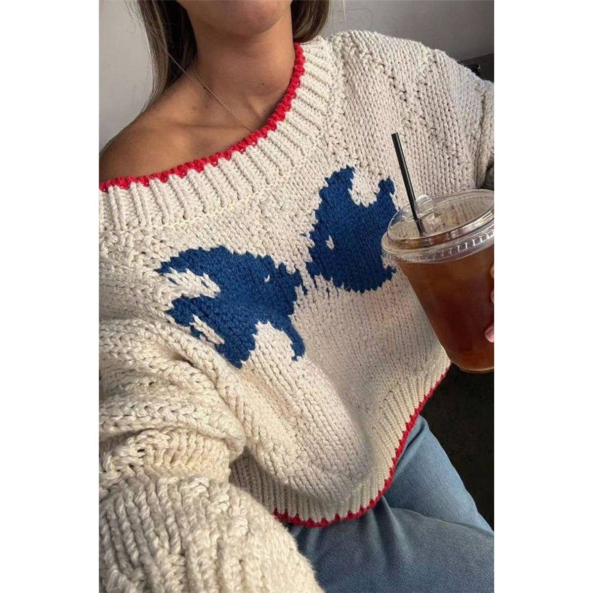 Summertime Fish Cropped Sweater