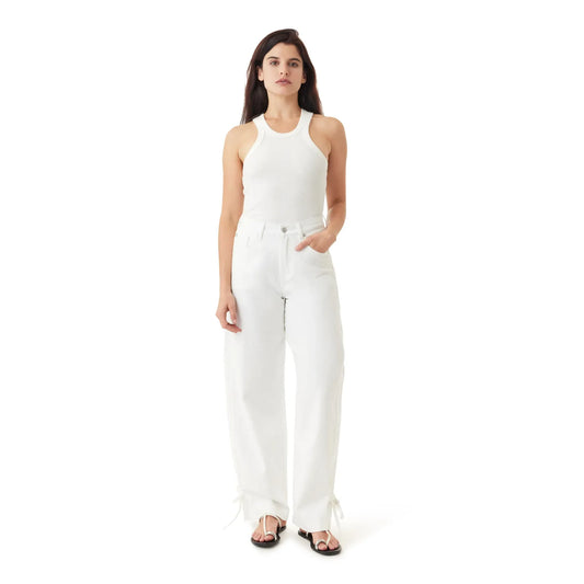Drapey Relaxed Jean in White