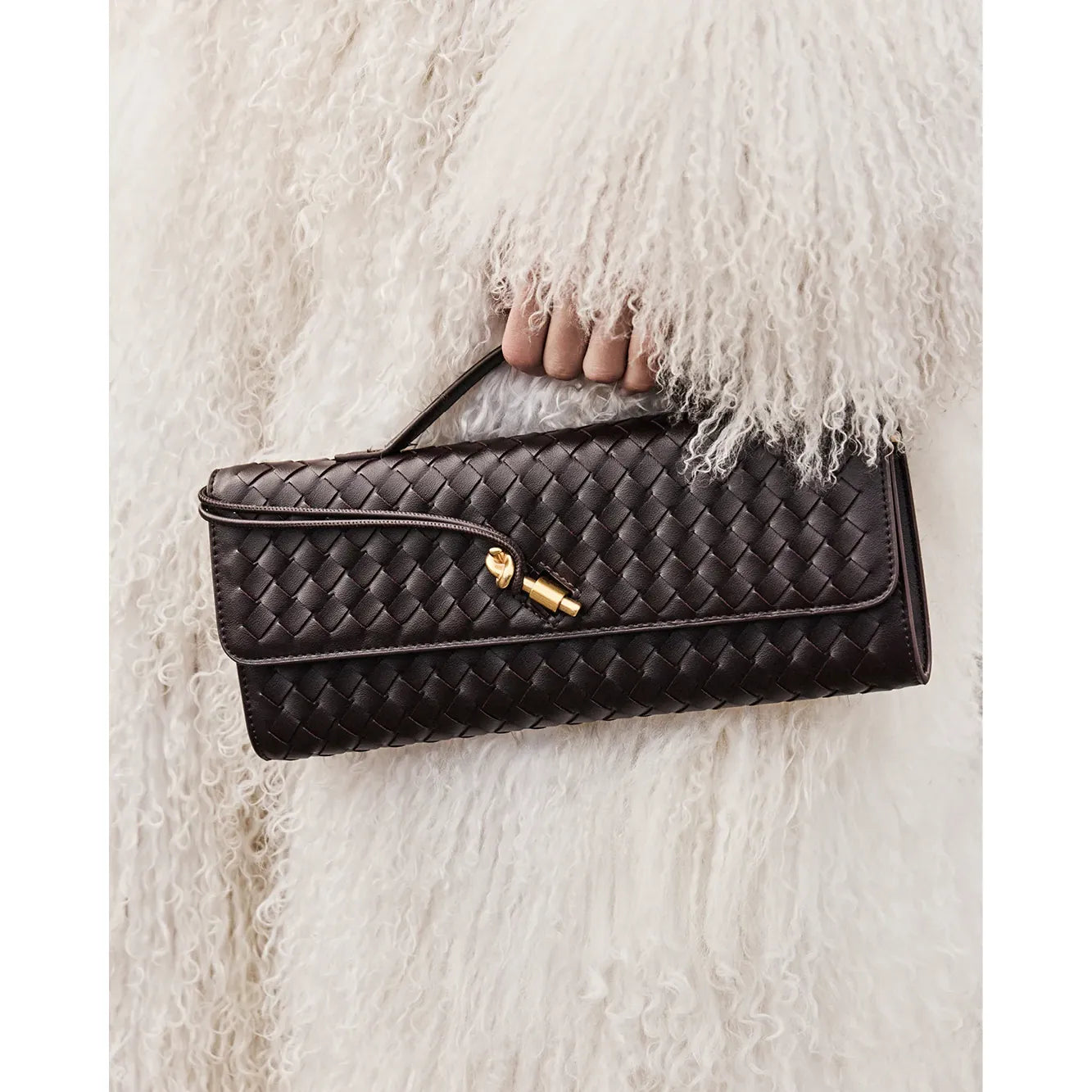 Alice Clutch Bag in Dark Cocoa - Billini