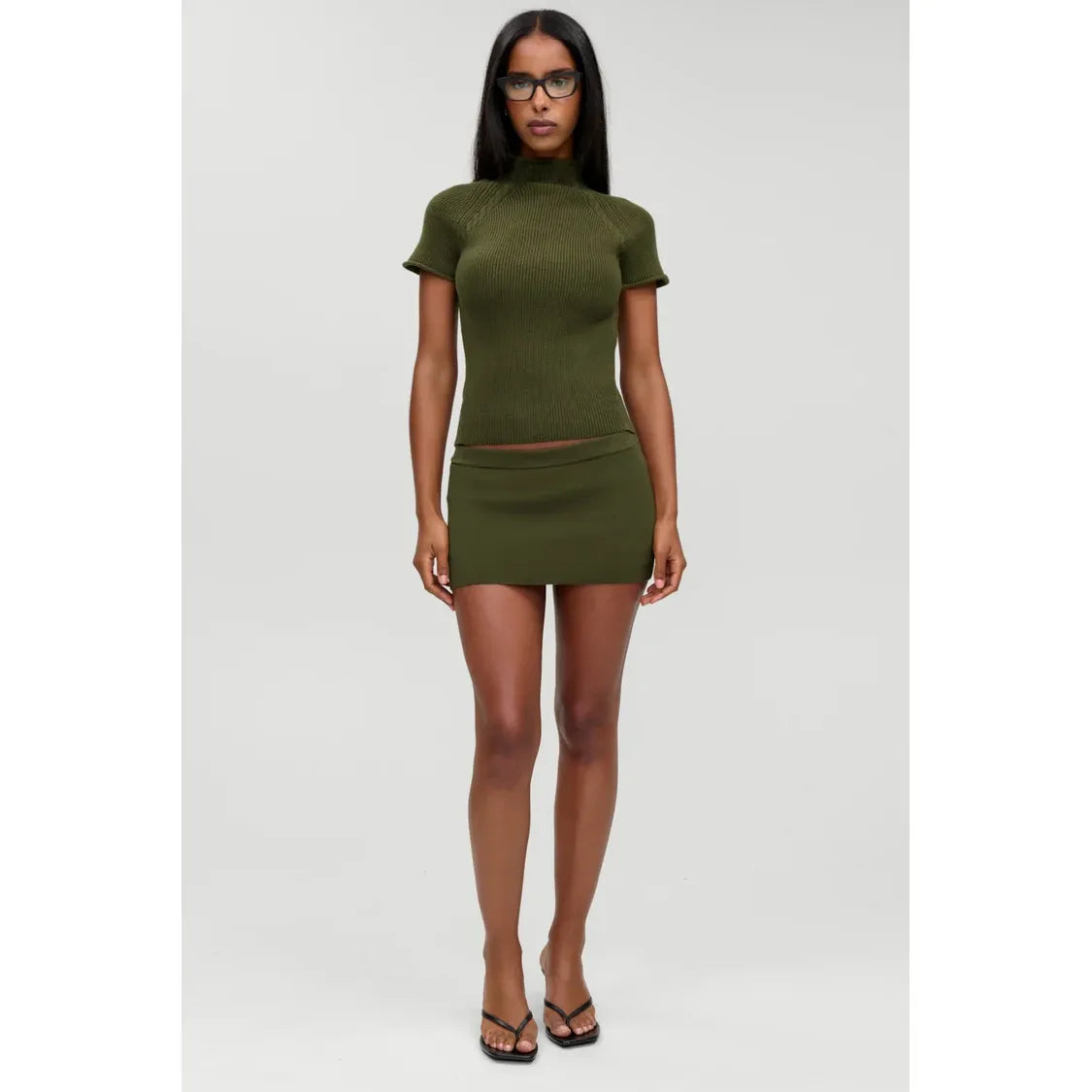 Harmony Cloud knit mock neck in Alpine