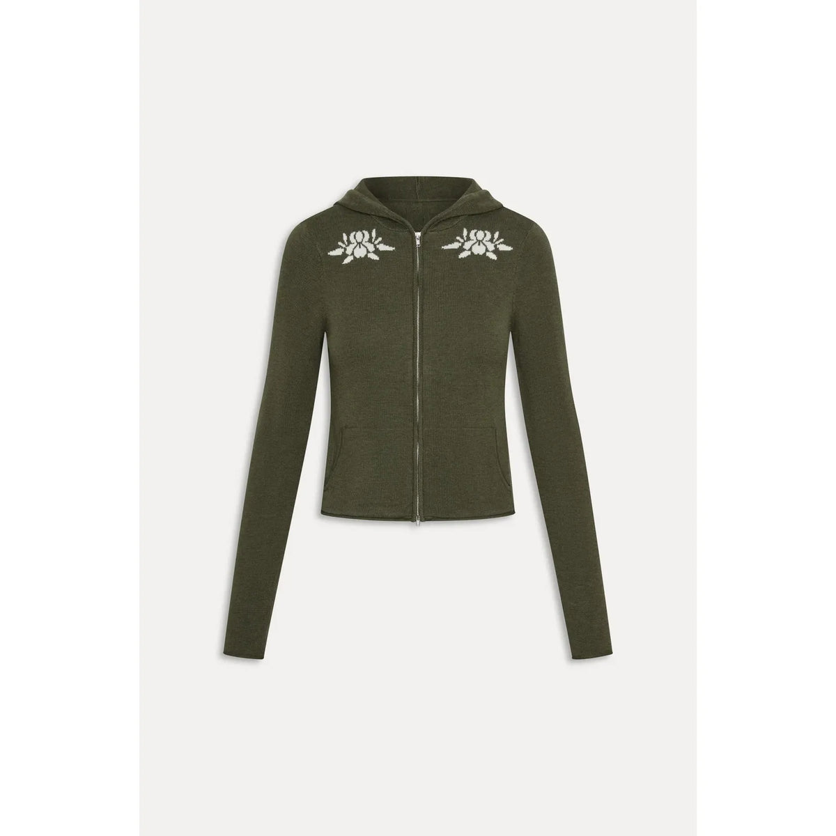 Calvin Knit Zip Up Hoodie in Alpine Flower
