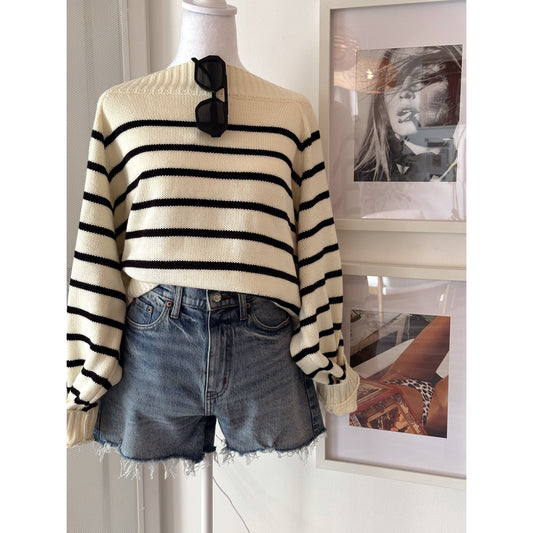 Off the Shoulder Sailor Sweater - We Wore What