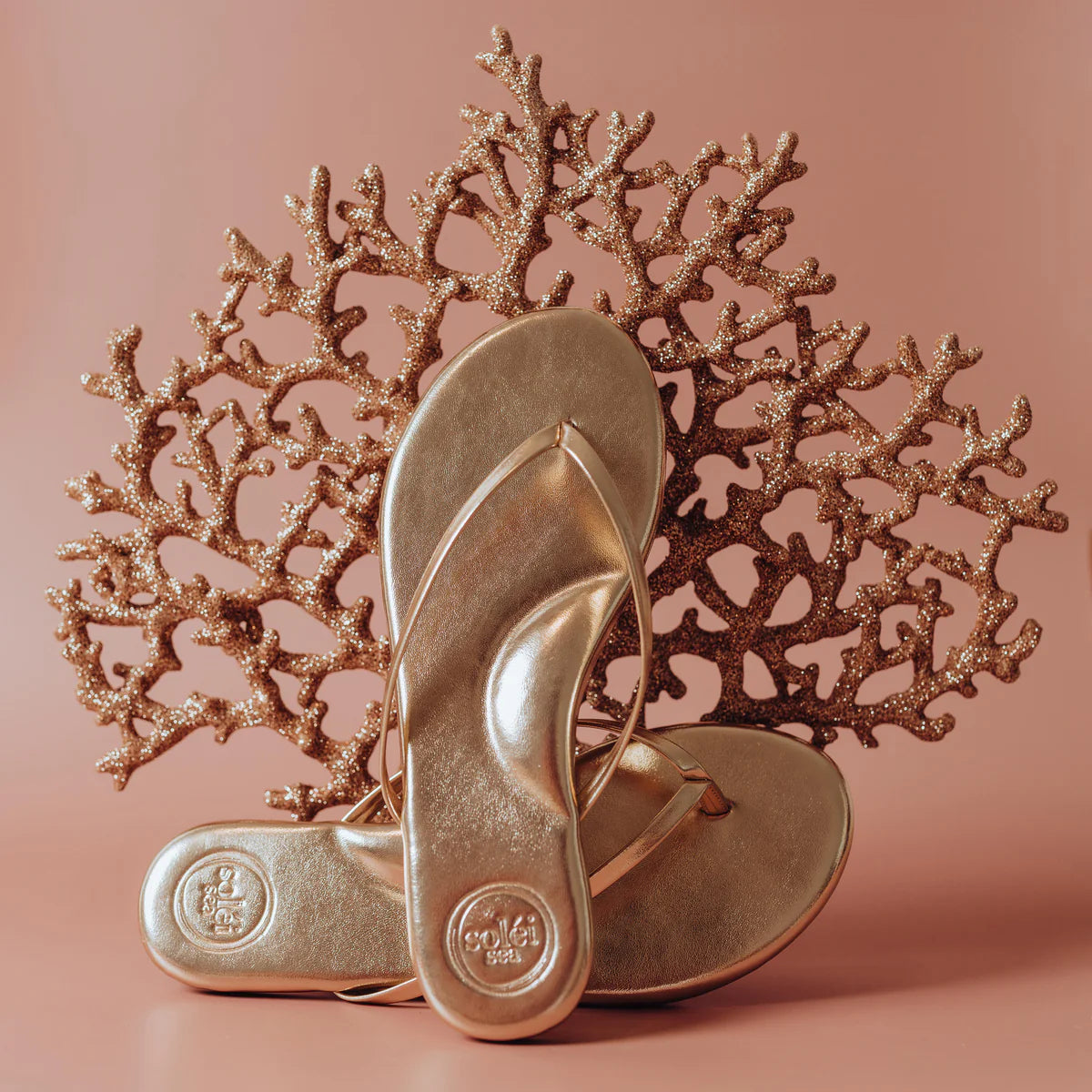 Indie Flip Flop in Gold - Soléi Sea