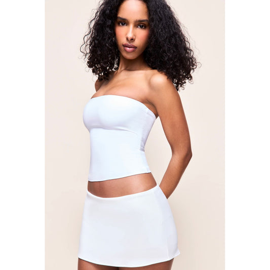Micro Mini Stretch Skort in White
