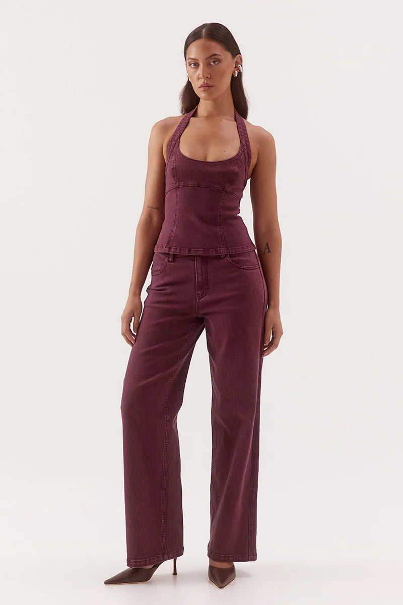 Blaine Denim Bodice - Vino