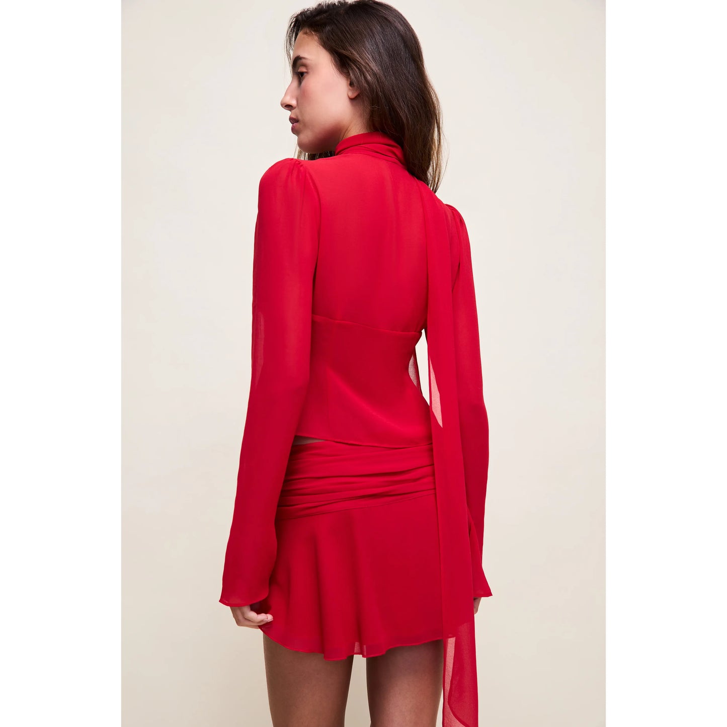 Ara Long Sleeve Top in Red Love - Guizio