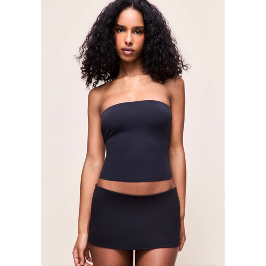 Micro Mini Stretch Skort in Black