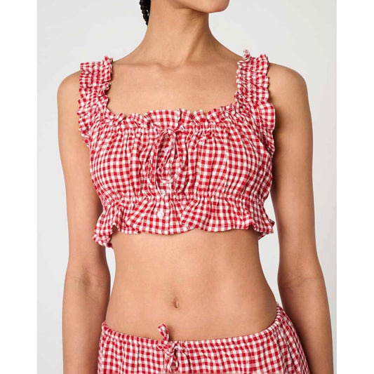 Gingham Ruffle Top