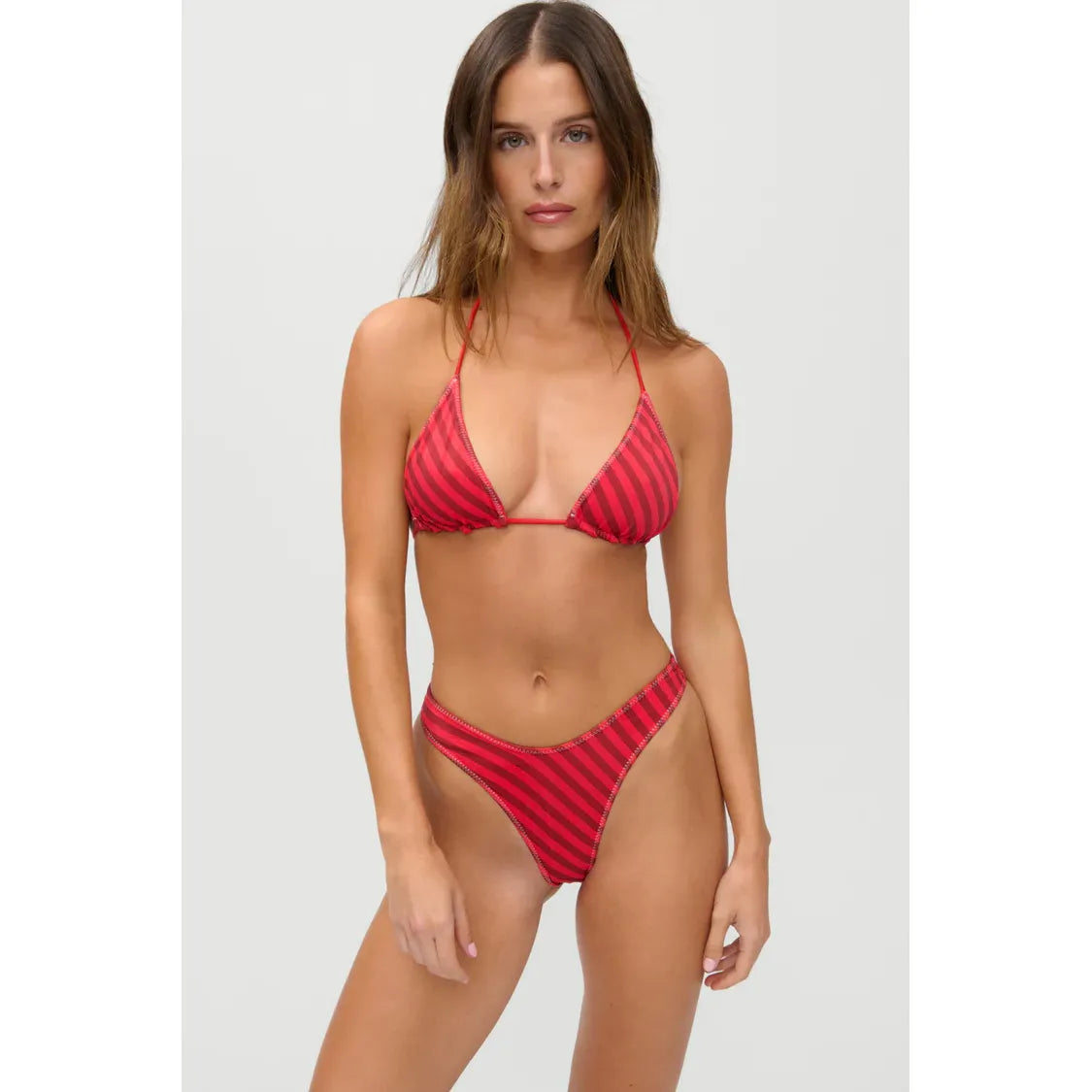 Nick Shine Bikini Top in Spring Stripe