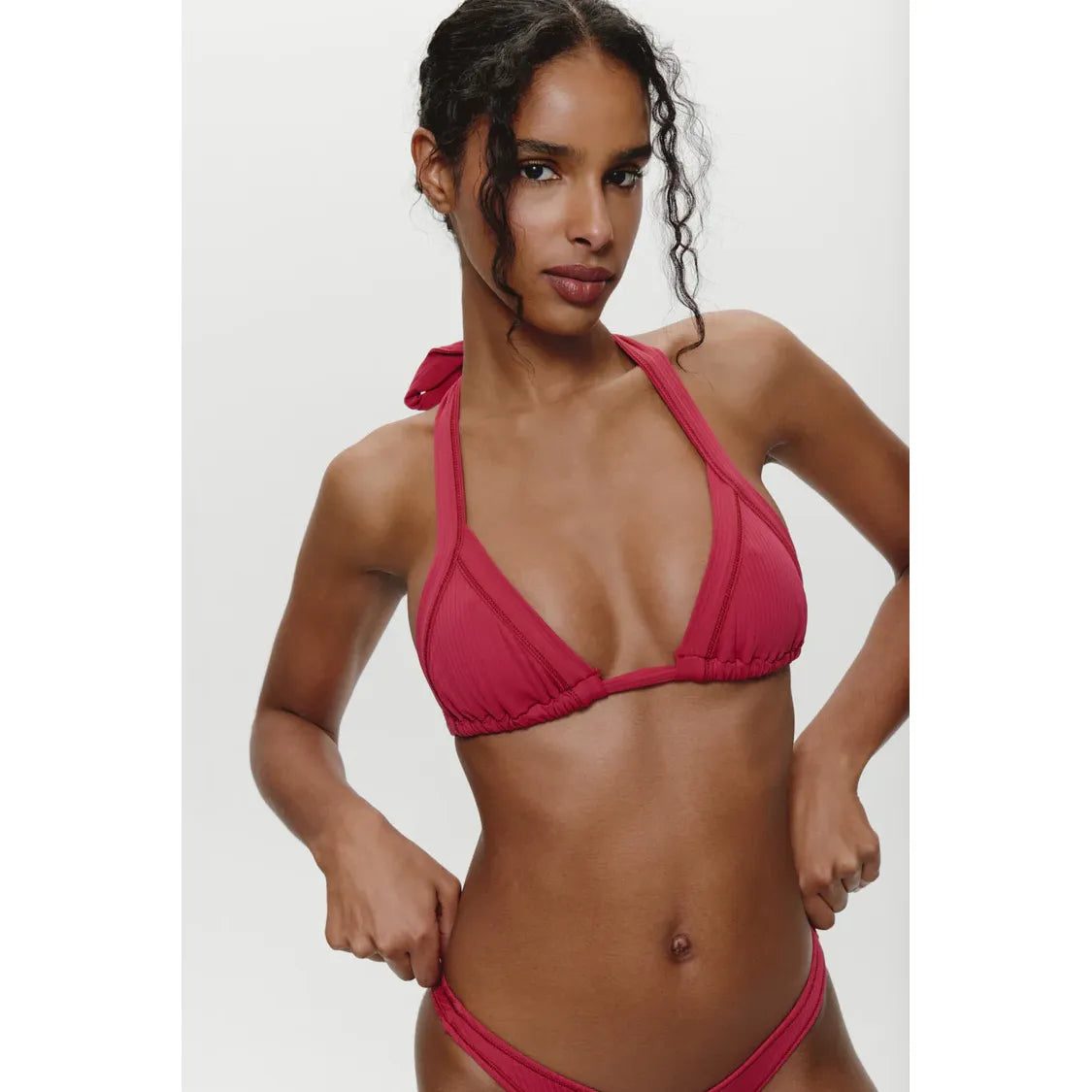 Taite Triangle Bikini Top in Vino
