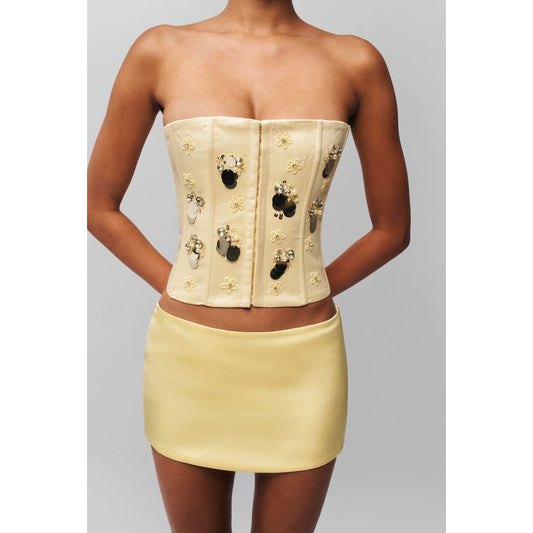 Embellished Satin Corset- Guizio