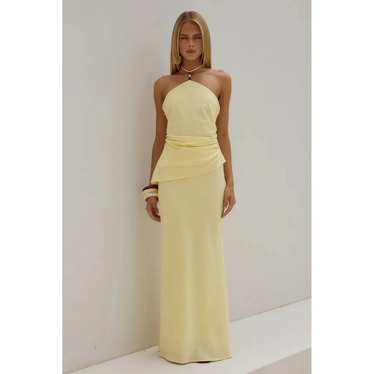 Halzie Maxi Skirt in Lemon - Runaway