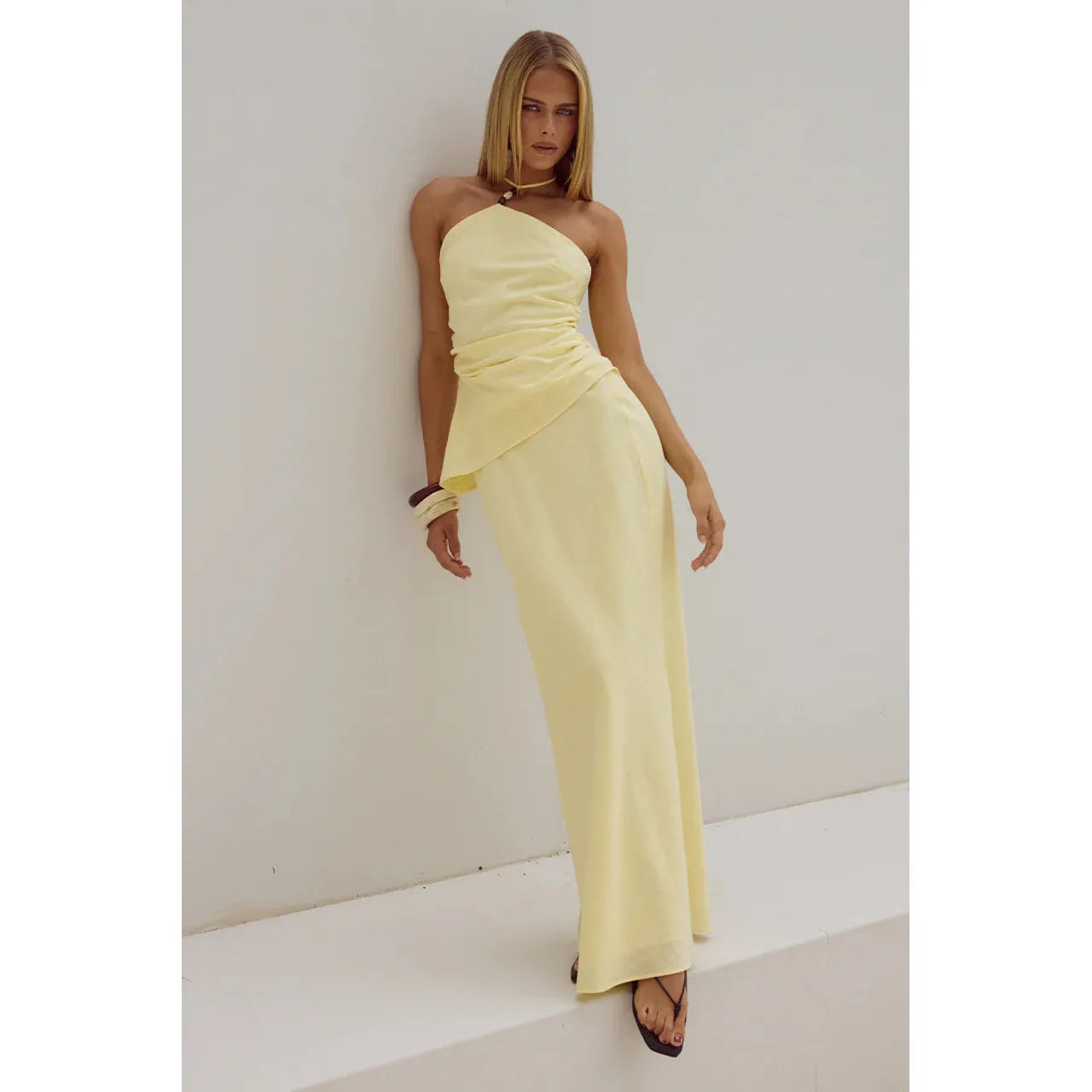 Halzie Maxi Skirt in Lemon - Runaway