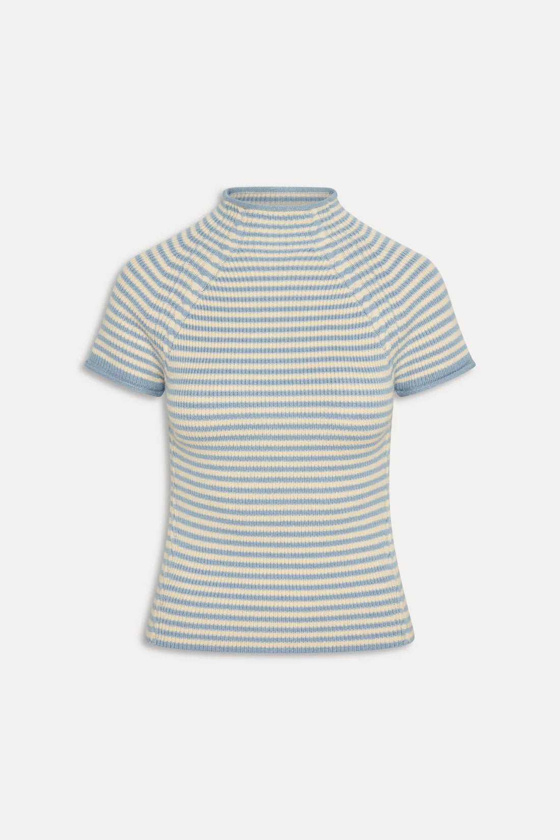 Harmony Cloud Knit Mockneck Top in Hazy Stripe