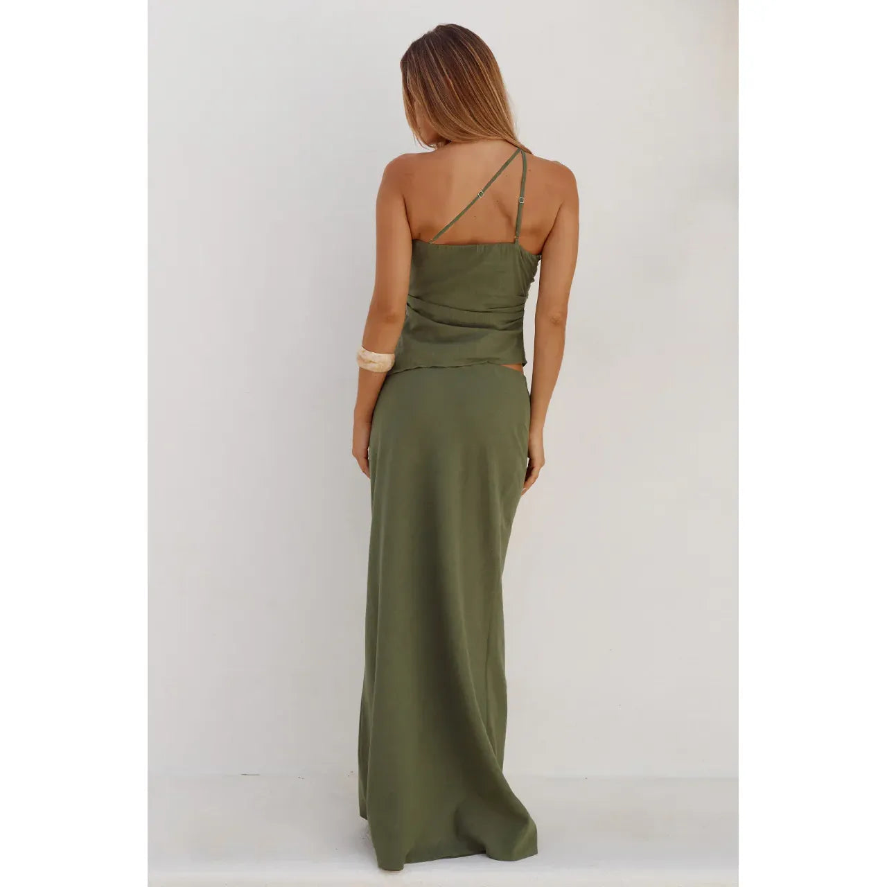 Lea One Shoulder Top in Fern