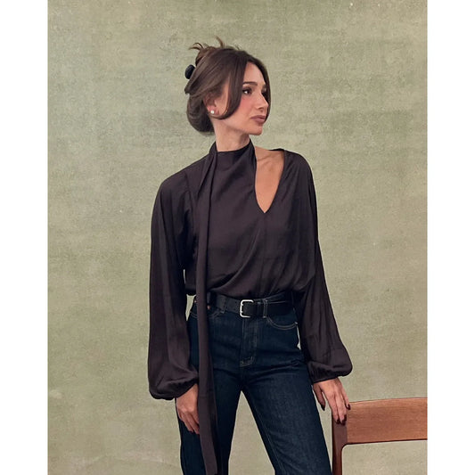 Wrap Neck Tie Top - We Wore What