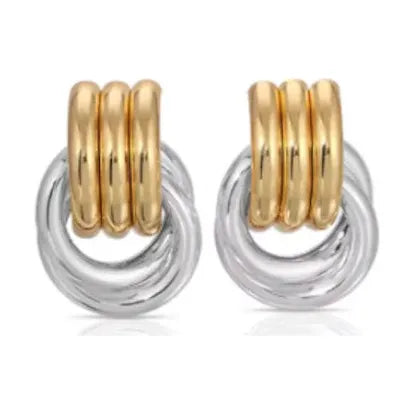 Externa Sterla Knot Earring in Mixed Metals - Clytemnestra