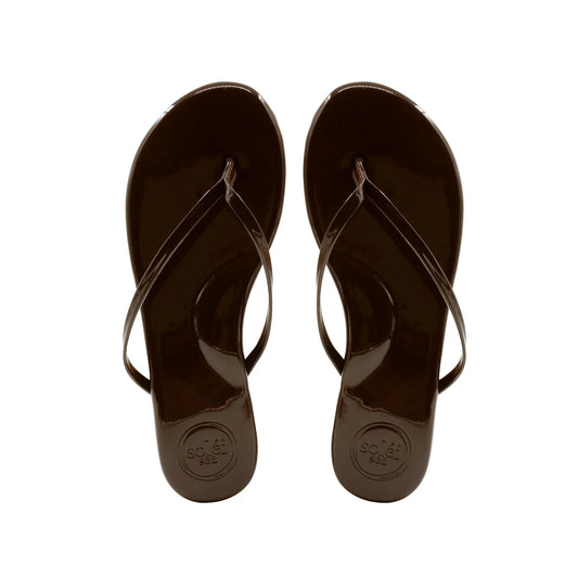 Indie Flip Flop in Walnut Patent