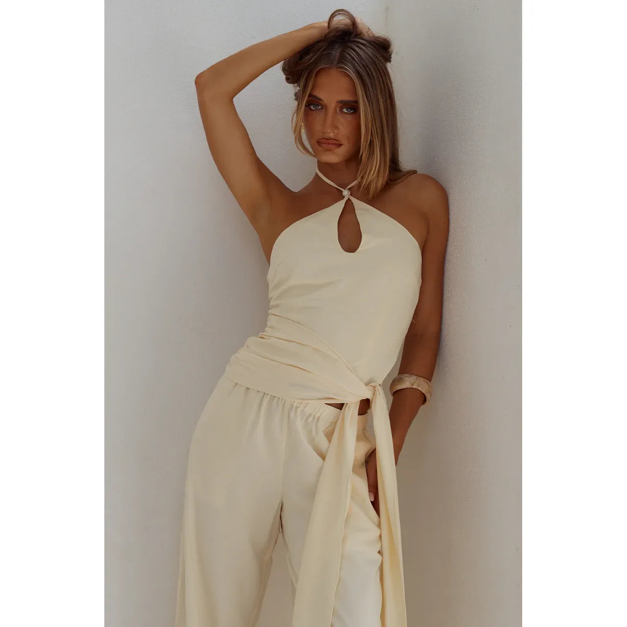 Laura Key Hole Top in Butter
