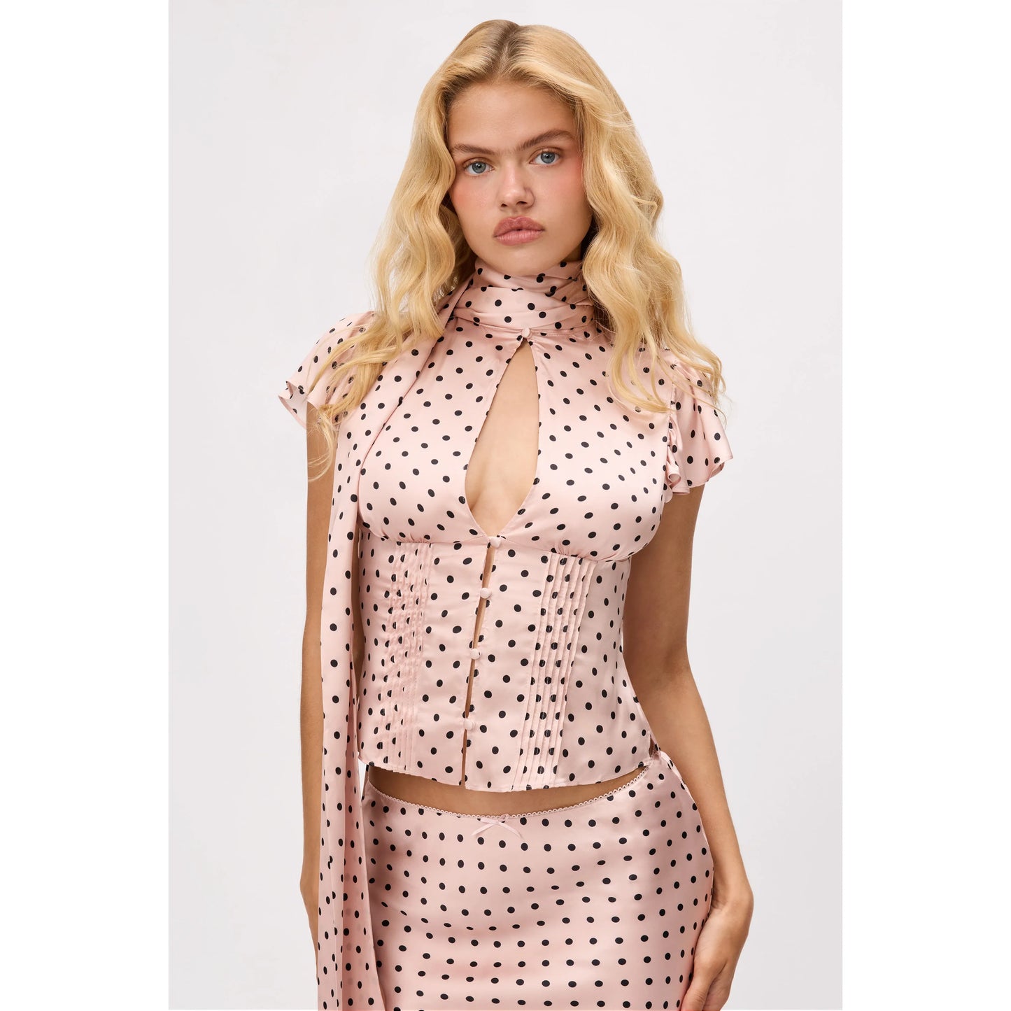 Ara Top in Pink Polka Dot