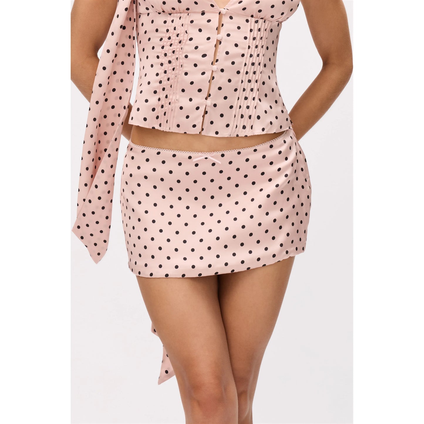 Lucia Skirt in Pink Polka Dot
