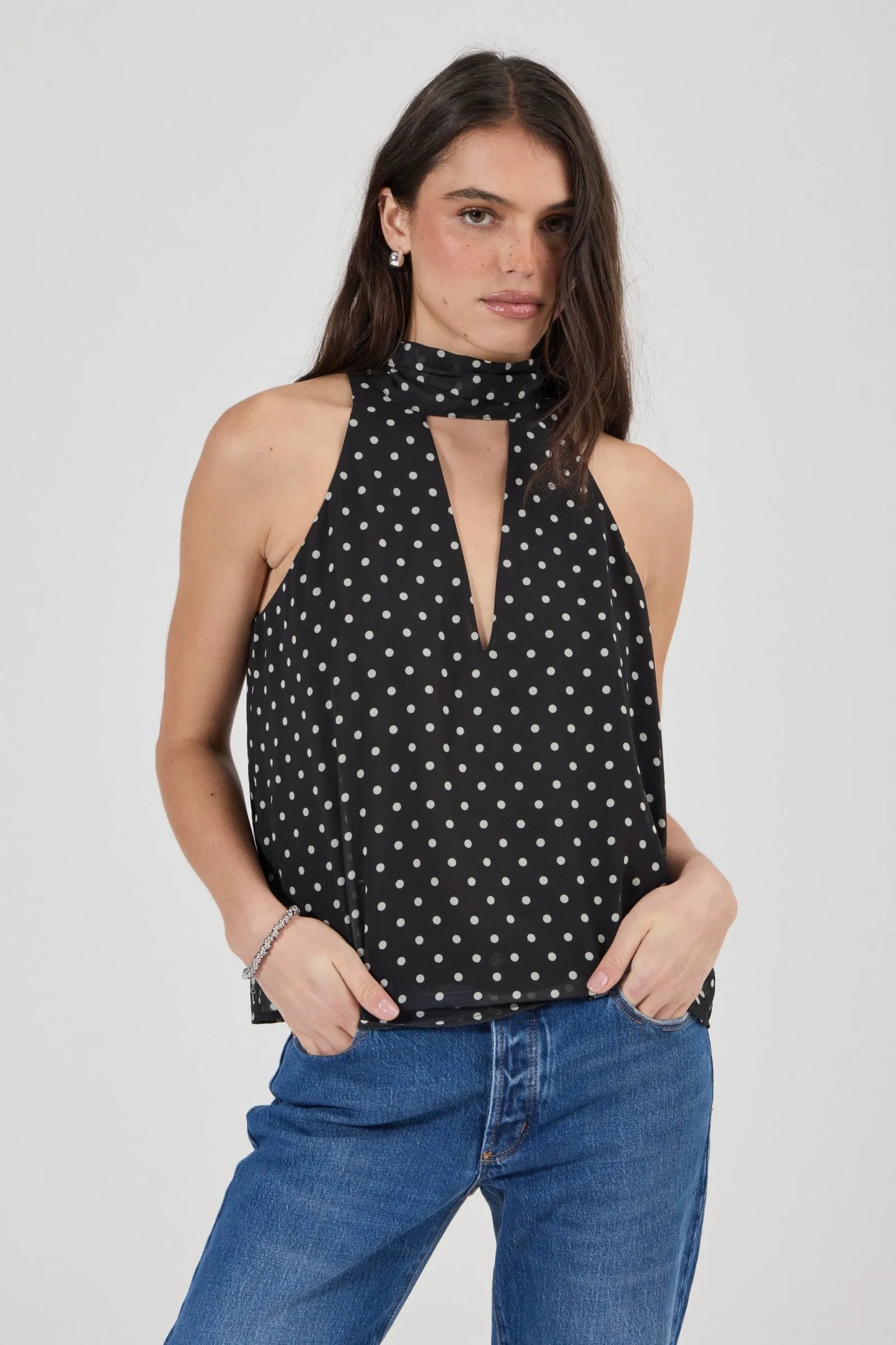 Edie Halter Top In Polka Dot