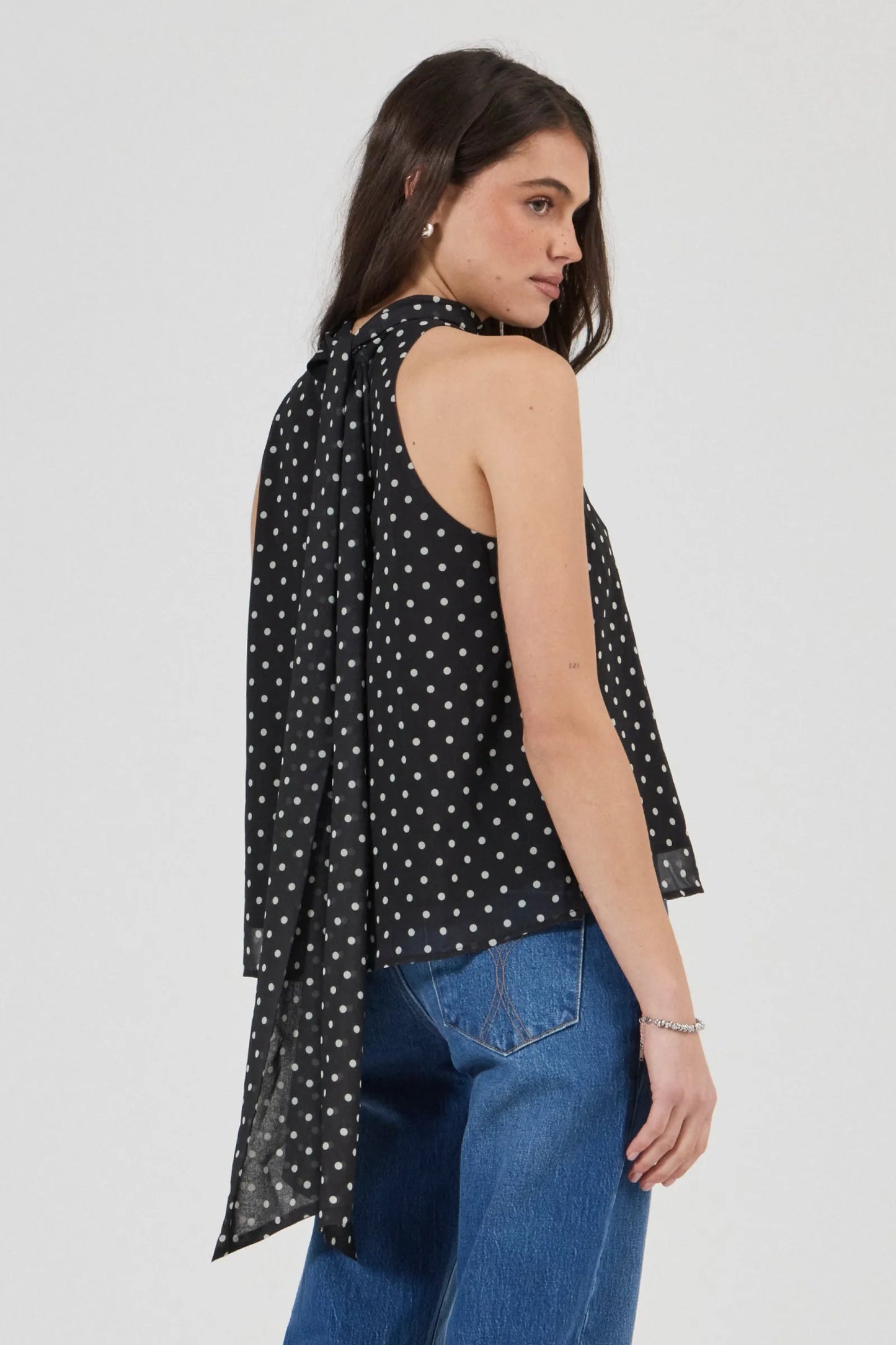Edie Halter Top In Polka Dot