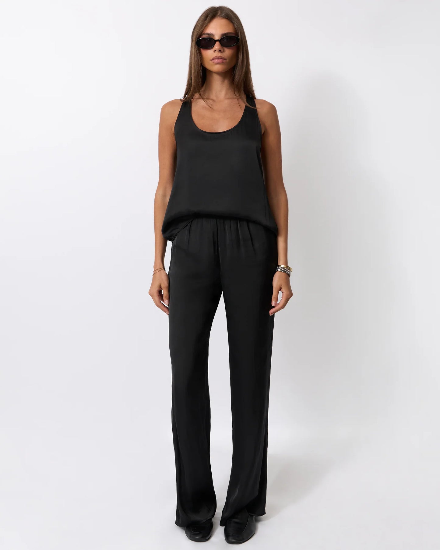Silky Pull on Pant in Black