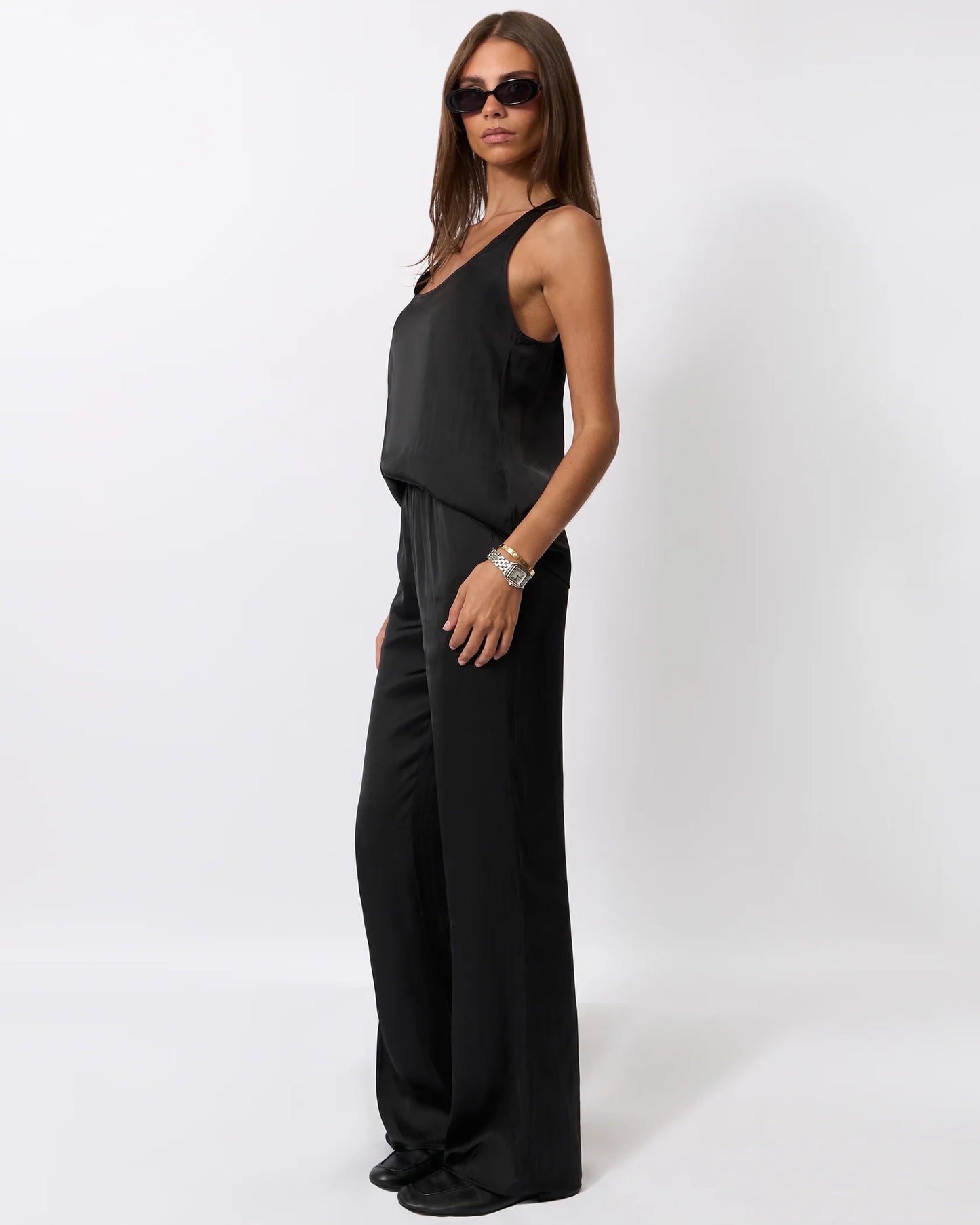 Silky Pull on Pant in Black