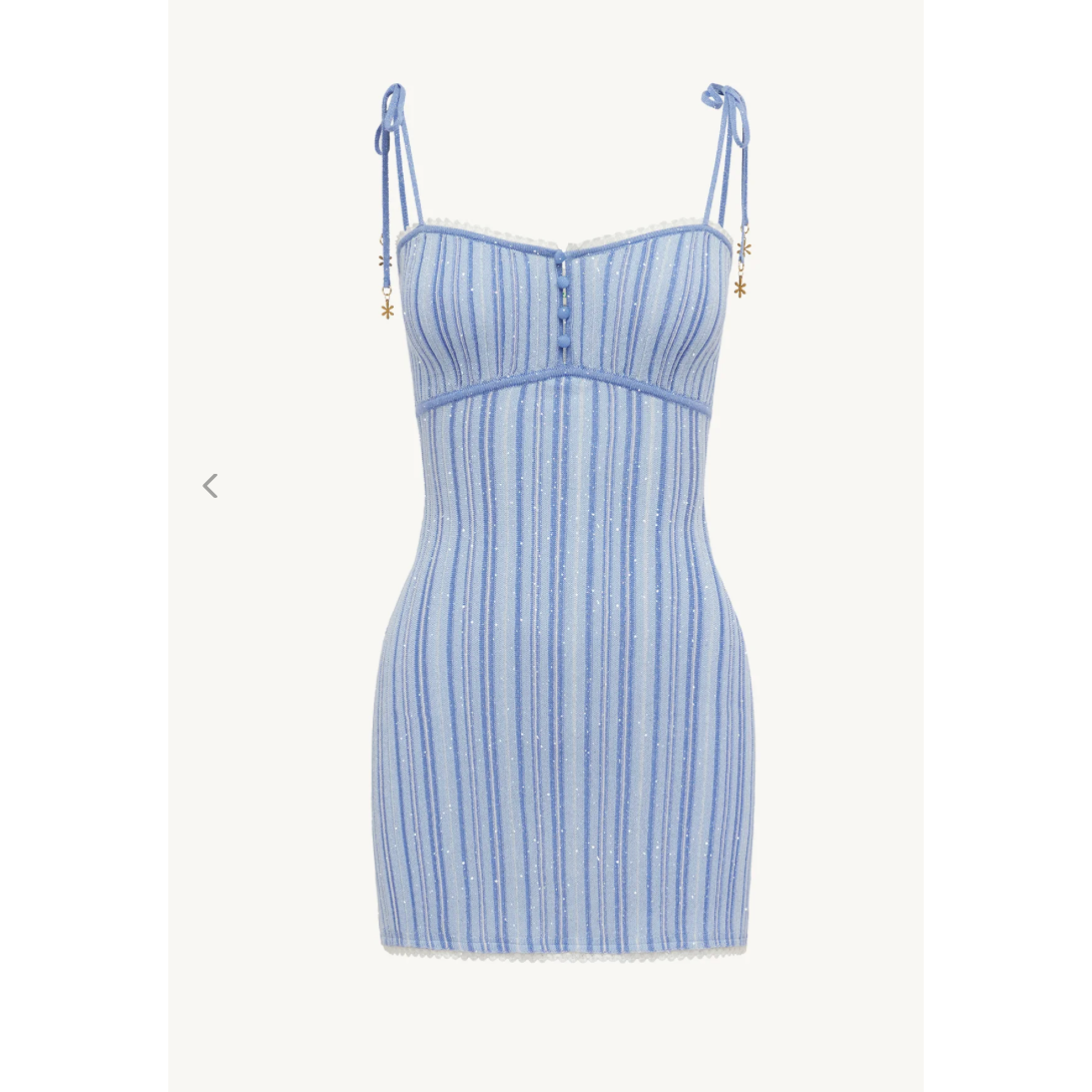 Maribel Mini Dress - Sea Mist/Sailor Blue Stripe