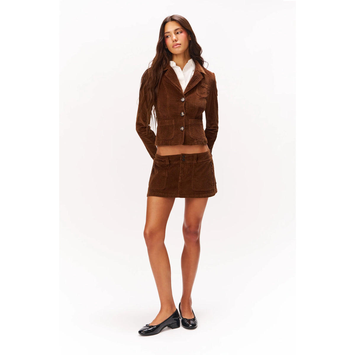Benny Skort in Espresso Corduroy