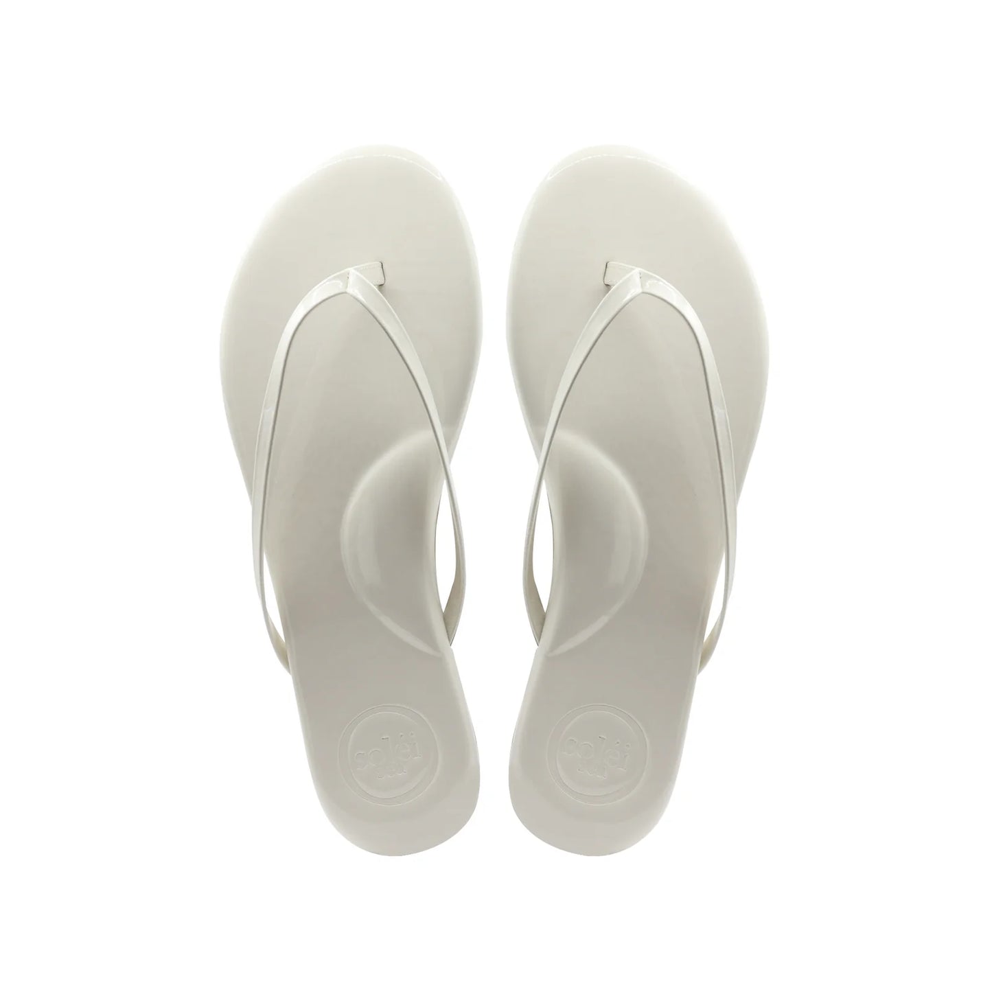Indie Flip Flop in Cream Patent