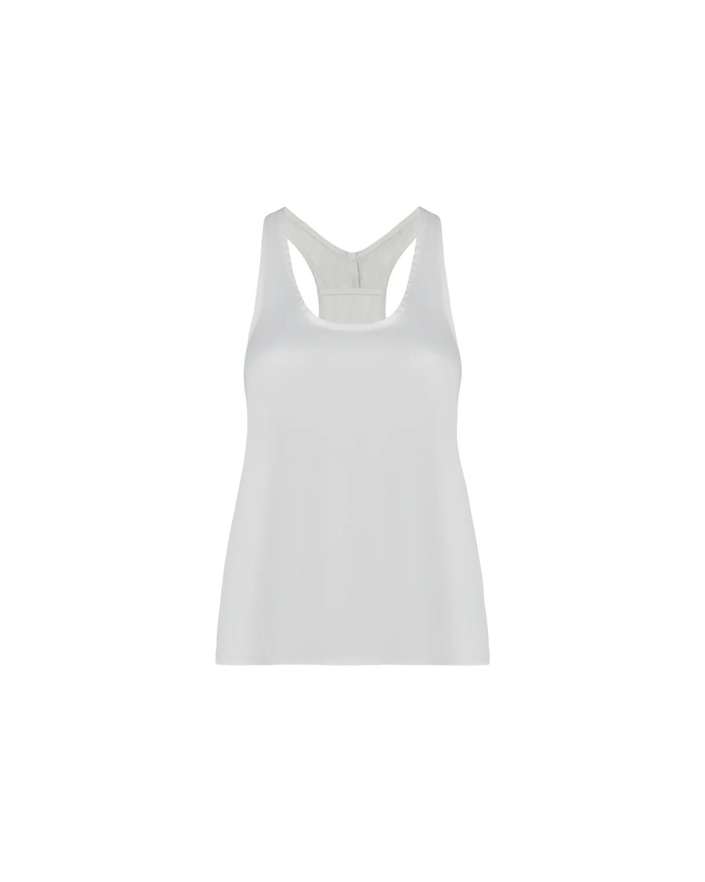 Deep U Tank Top in White