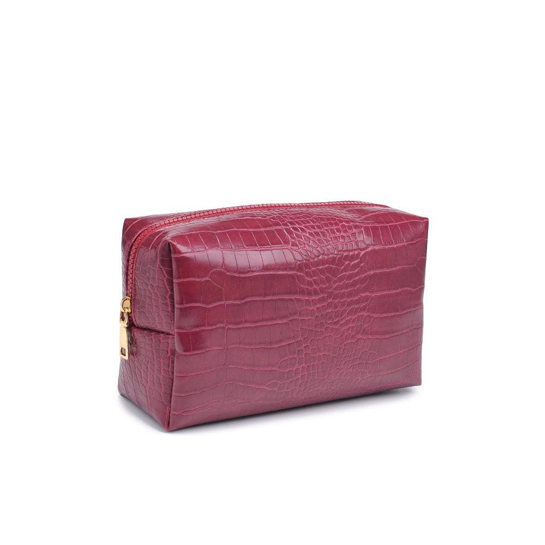 Croc Chic Cosmetic & Travel Organizer Pouch: Red