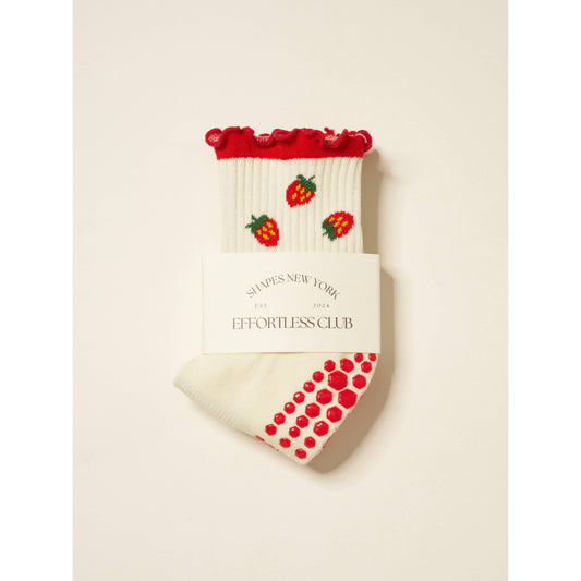 Strawberry Ruffle Grip Sock