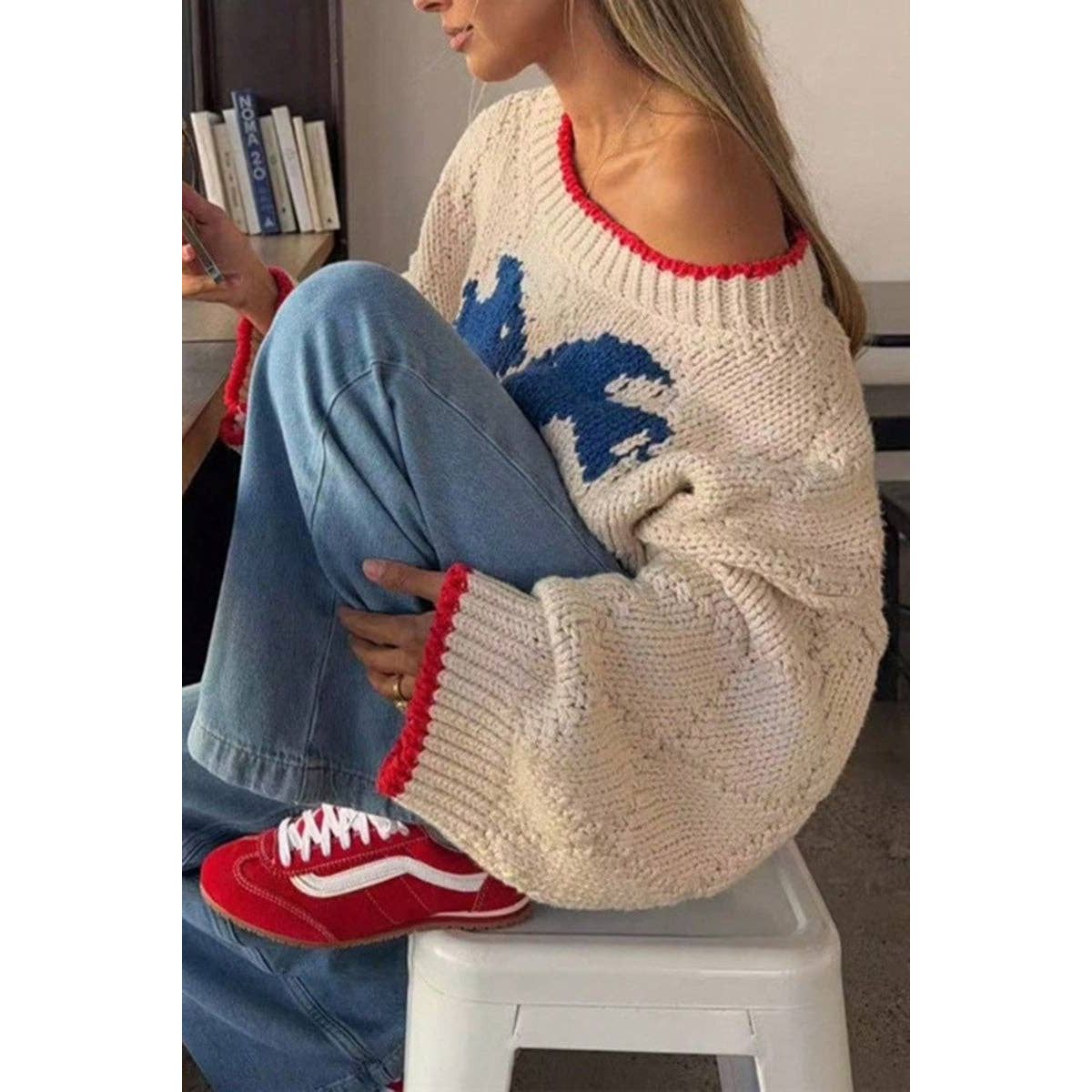 Summertime Fish Cropped Sweater