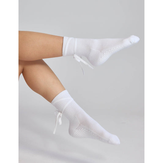 The Nina Grip Sock: White