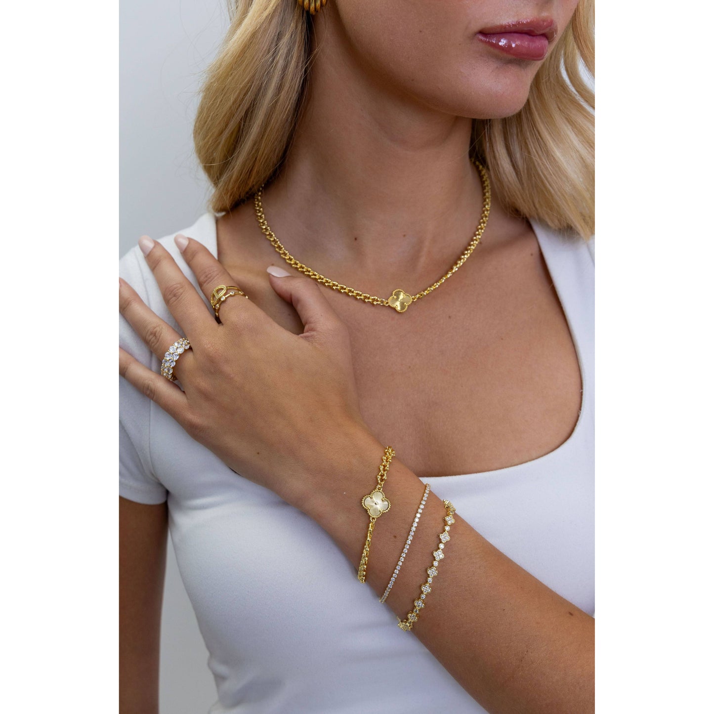 Dainty Gracie Tennis Bracelet: Gold