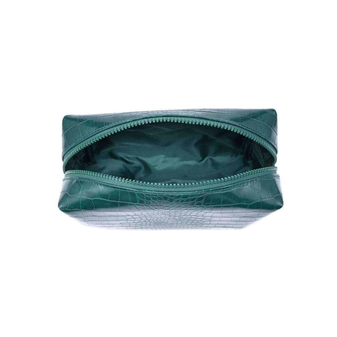 Croc Chic Cosmetic & Travel Organizer Pouch: Emerald