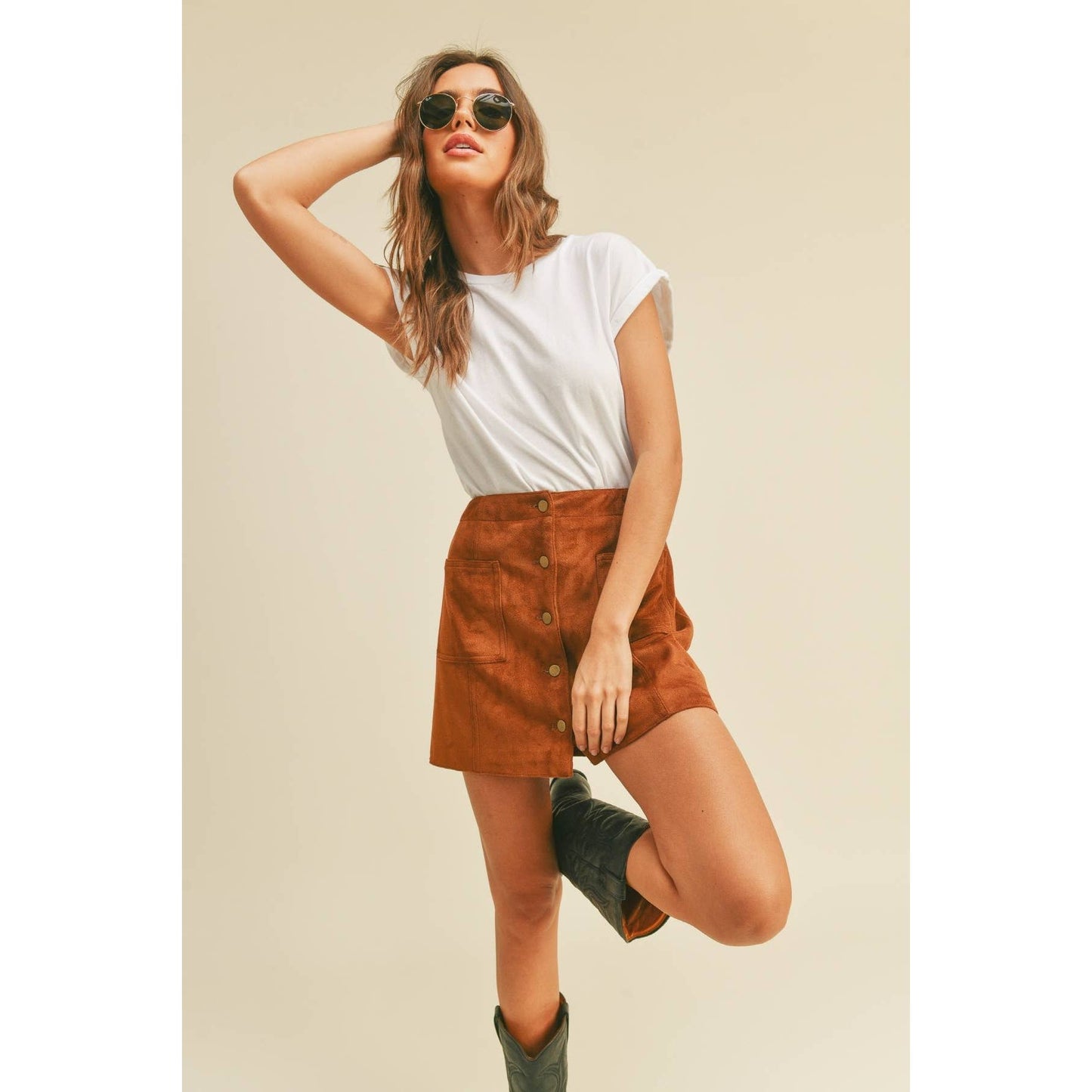 Rolled Up Tee in White