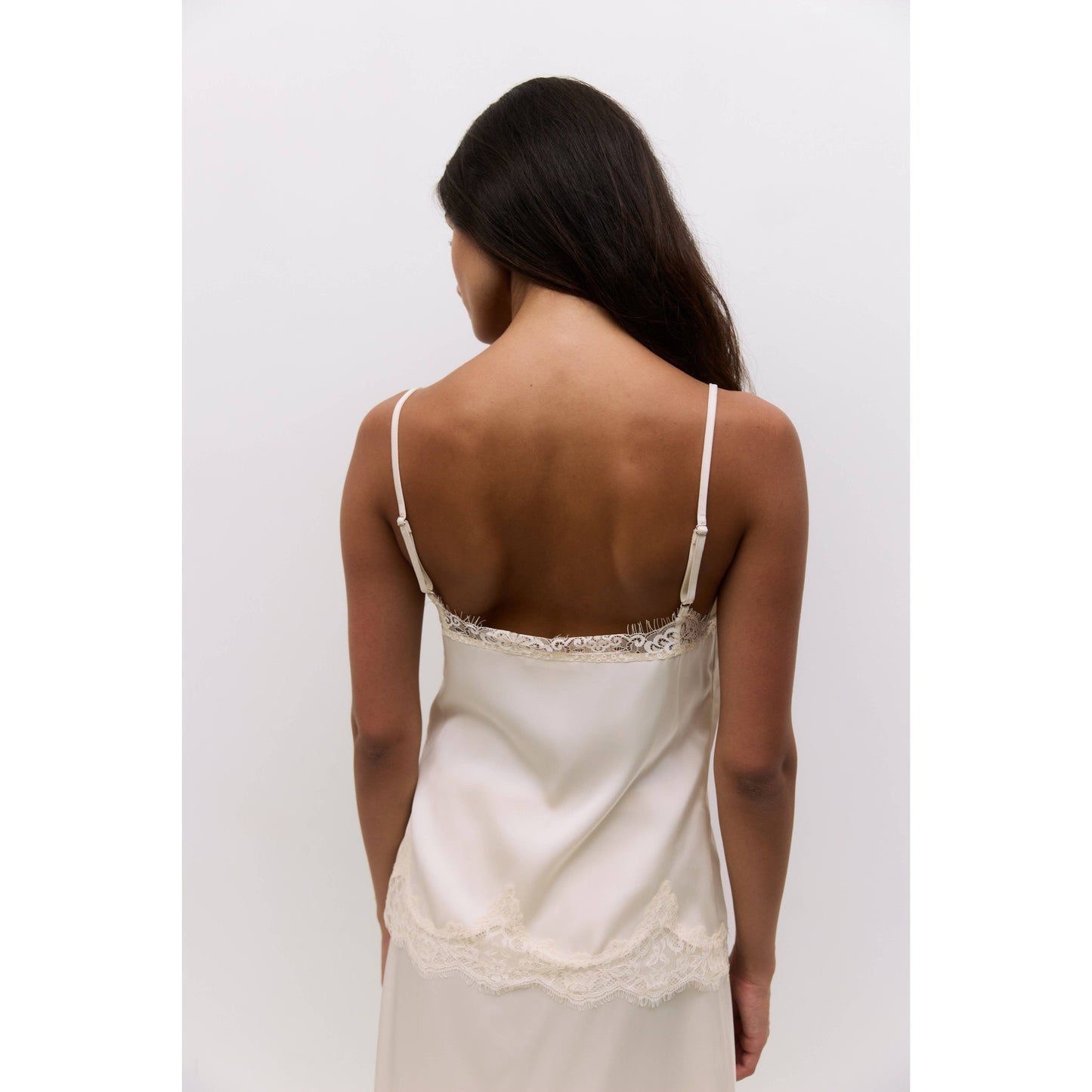 The Gabrielle Satin Lace Top