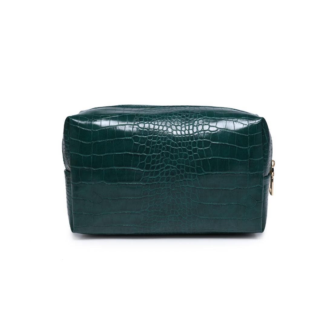Croc Chic Cosmetic & Travel Organizer Pouch: Emerald