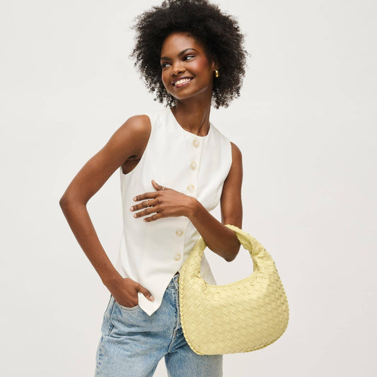Wendy Woven Shoulder Bag in  Butter Cream